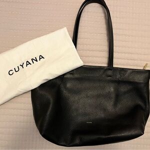 Cuyana Black Leather Tote